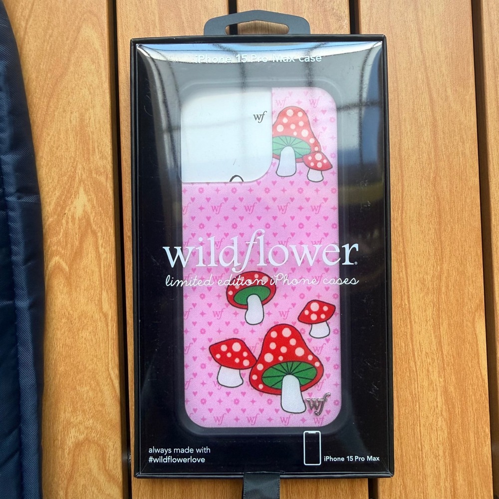 Wildflower iPhone 15 Pro Max Case Pink Mushroom Polka Dot Limited Edition New
